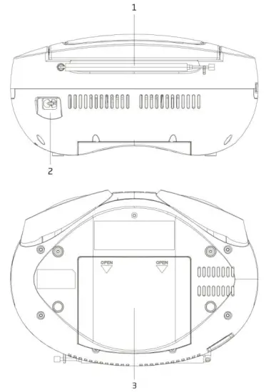 Lenco SCD-501 Portable FM Radio with CD - BOTTOM