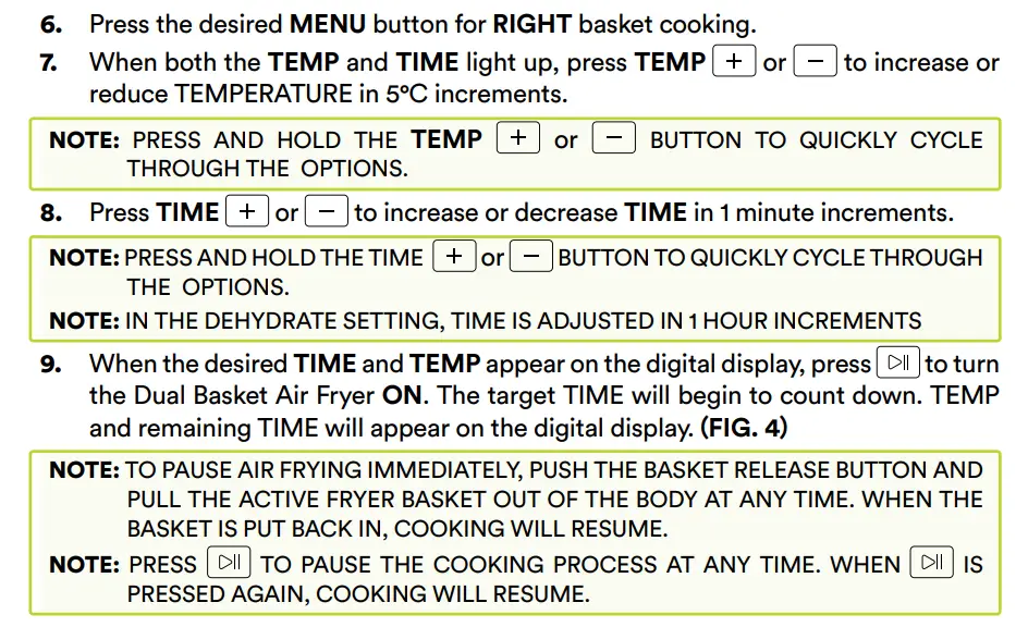 Soho SO-80 DAF Family Chef Duo User Manual - MANUAL OPERATION