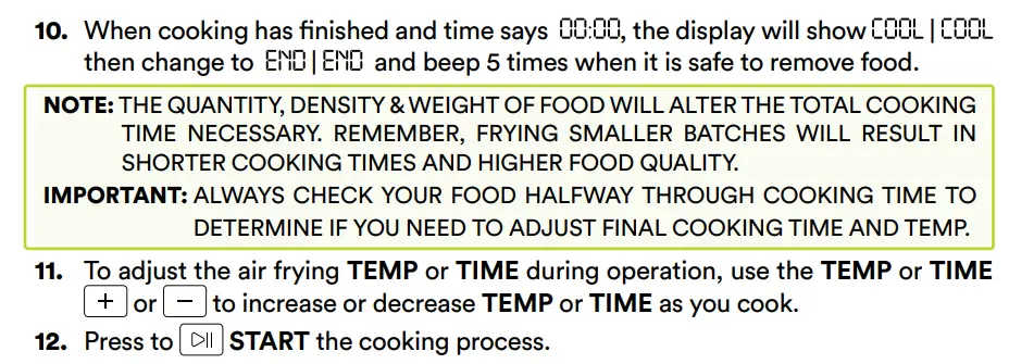 Soho SO-80 DAF Family Chef Duo User Manual - MANUAL OPERATION
