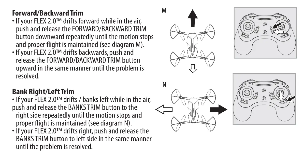 Propel Flex 2.0 Drone - ADJUSTING THE TRIM 1