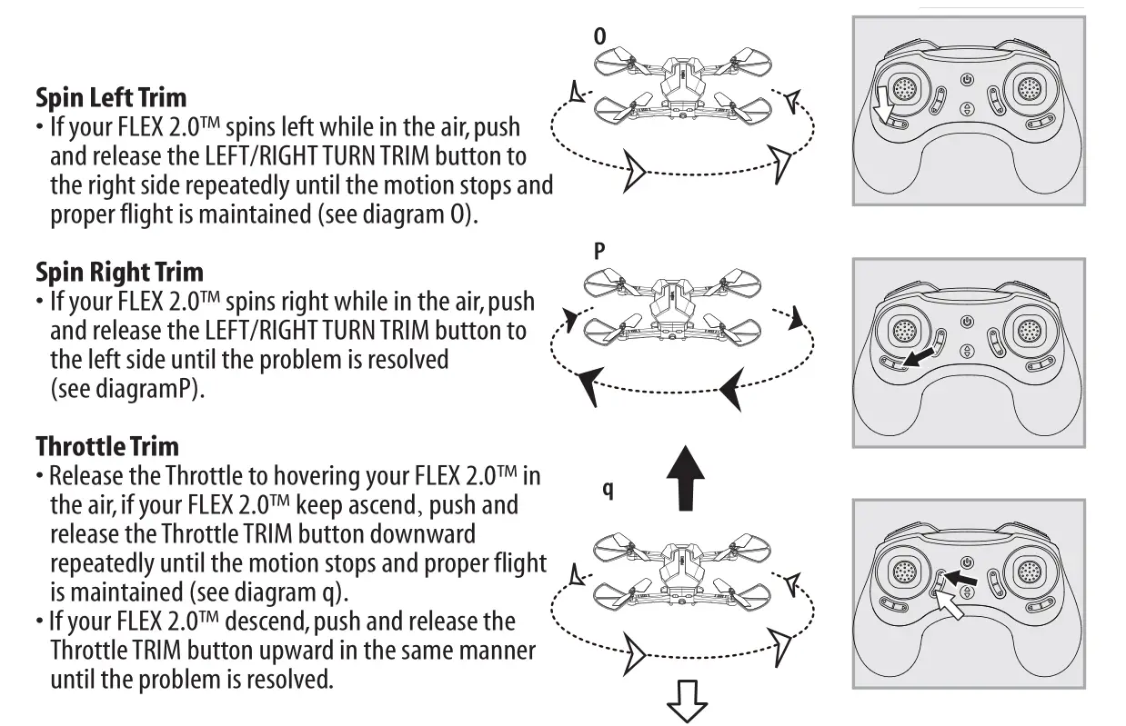 Propel Flex 2.0 Drone - ADJUSTING THE TRIM 2