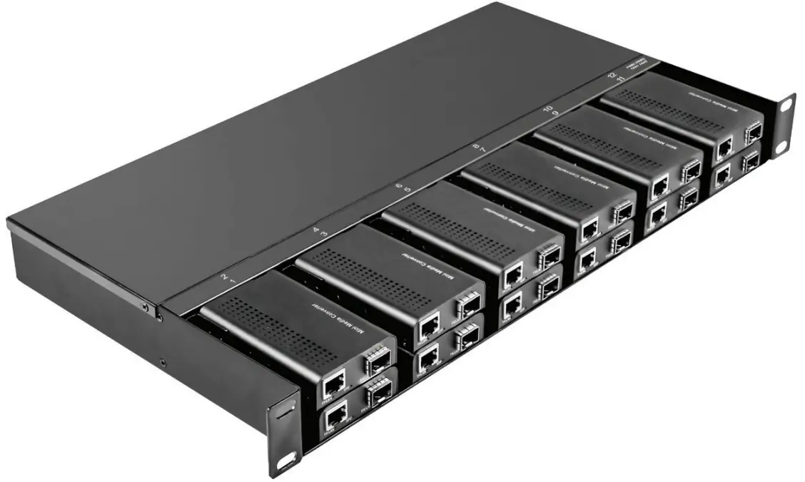 CLEERLINE SSF-1RUME-12AC Fiber Media Converter Chassis 1RU