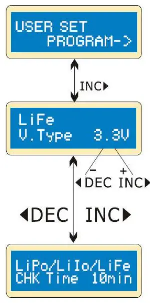 Velleman LI ON POLYMER BALANCE CHARGER - Starting screen