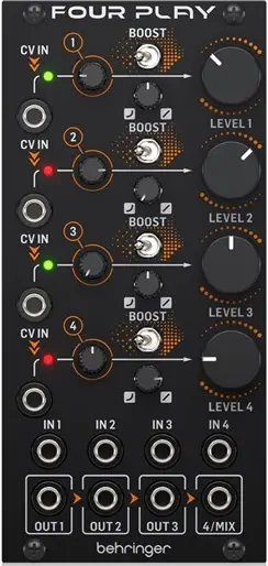 techtop FOUR PLAY Amplifiers Mixer Module Eurorack-PROD