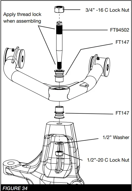 FABTECH K1500 3 Inch System with Uniball Upper Control Arms - FIGURE 30