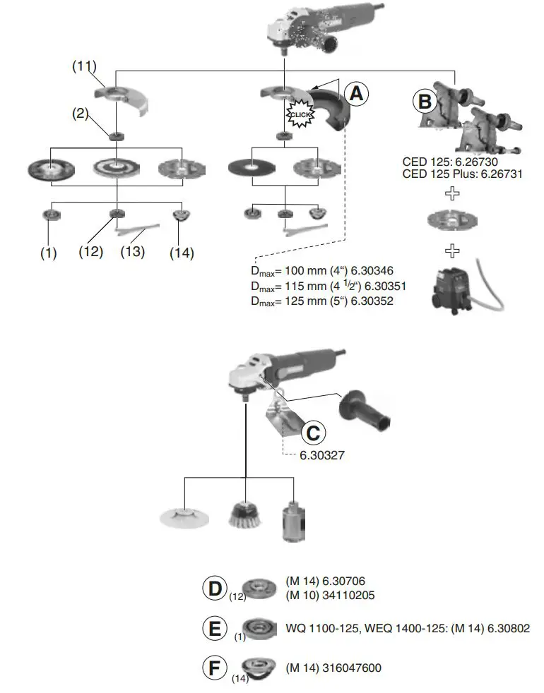 metabo W 850-100 850W Cordless Angle Grinder Instructions - Product Overview
