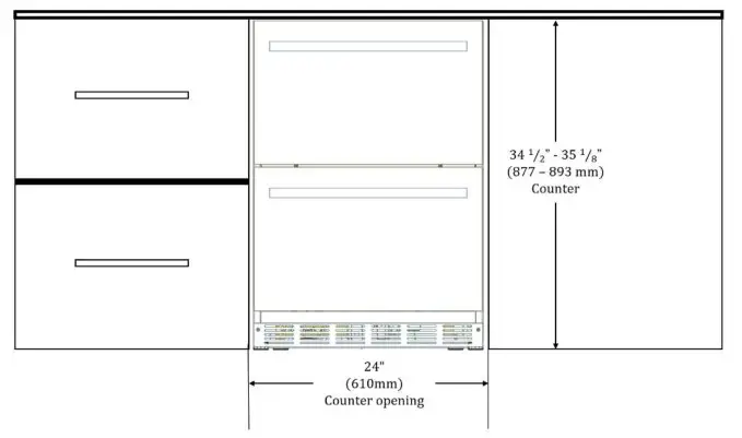 Thermador Double Drawer Refrigerator - Frontal view
