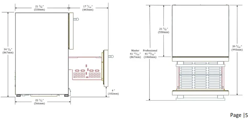 Thermador Double Drawer Refrigerator - General measures 2