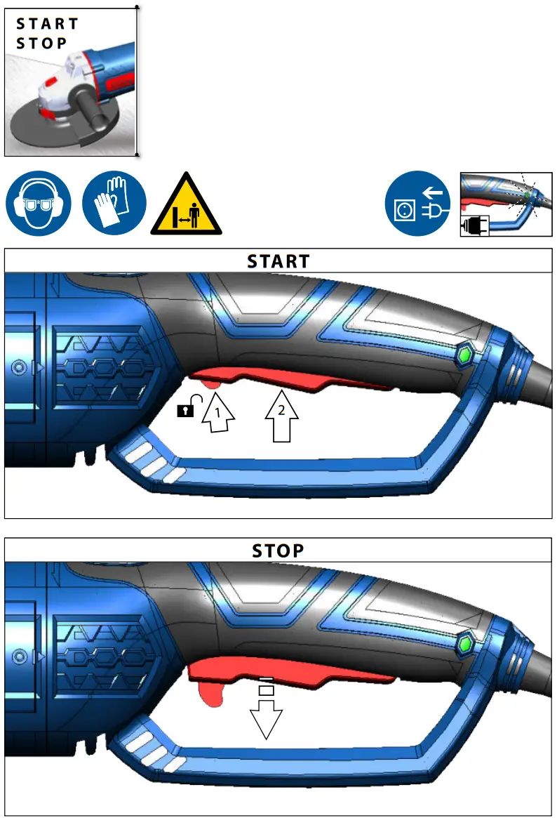 Gude WS 230 2350 R Angle Grinder - Assembly
