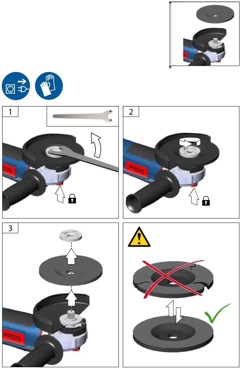 Gude WS 230 2350 R Angle Grinder - Starting 4