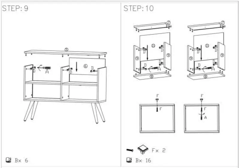 URTR HY02209Y Wood TV Console Storage Cabinet TV Stand 09