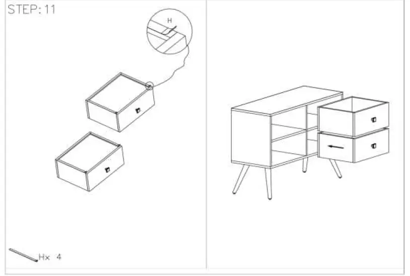 URTR HY02209Y Wood TV Console Storage Cabinet TV Stand 10