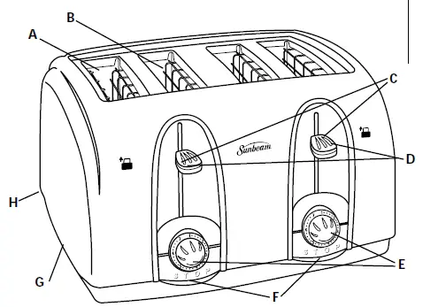 Sunbeam 003911-100-000 Wide Slot 4-Slice Toaster  (1)