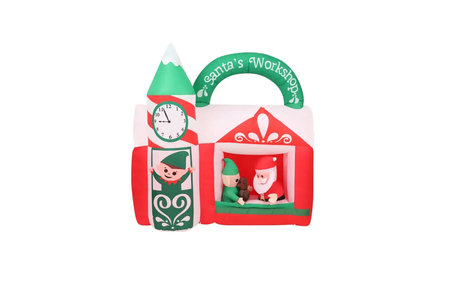 Poolwarehouse Christmas Time 7ft Inflatable Santa's Workshop With Lights Installation Guide