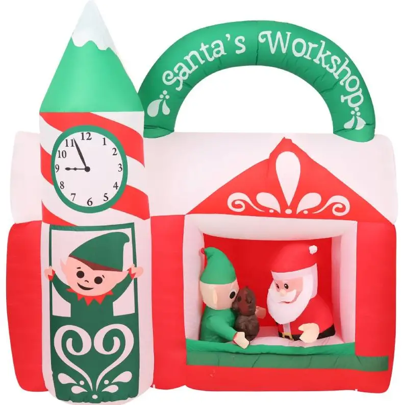 PoolWarehouse-Christmas-Time-7ft-Inflatable-Santa-s-Workshop-with-Lights-PRODUCT