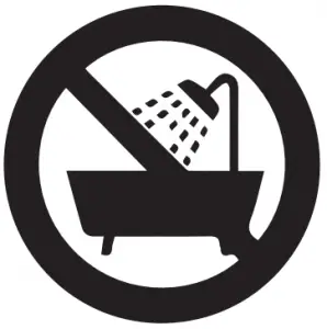 DON'T USE IN A BATH OR SHOWER