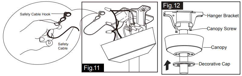 VAXCEL F0108 Ceiling Fan - safety cable