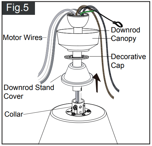 VAXCEL F0108 Ceiling Fan - wires through