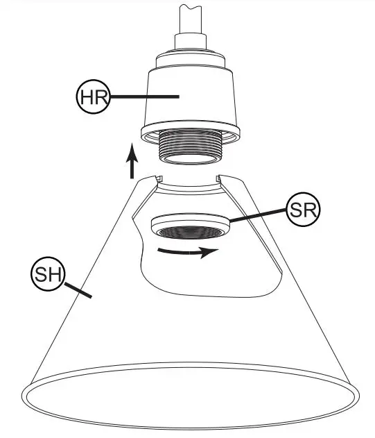HINKLEY 3691BK-CL Arti Small Single Light Sconce - DRAWING 1 - SHADE INSTLLATION