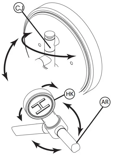 HINKLEY 3691BK-CL Arti Small Single Light Sconce - DRAWING 2 - ARM ADJUSTMENT