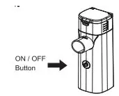 MESH-S600B Ultrasonic Mini Nebulizer Portable Nonventilatory Atomizer Instruction Manual - On Off button