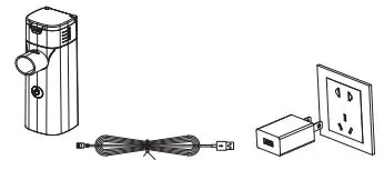 MESH-S600B Ultrasonic Mini Nebulizer Portable Nonventilatory Atomizer Instruction Manual - To charge the battery with a wall outlet