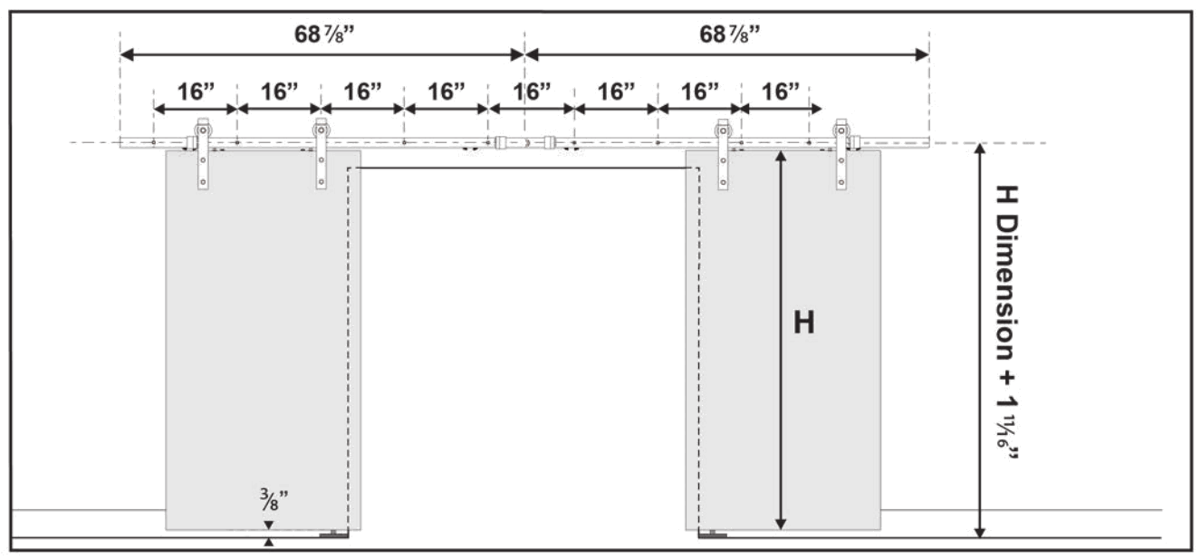 BARN DOOR SDH-DW4-BLK-SC Classic Strap II - 2
