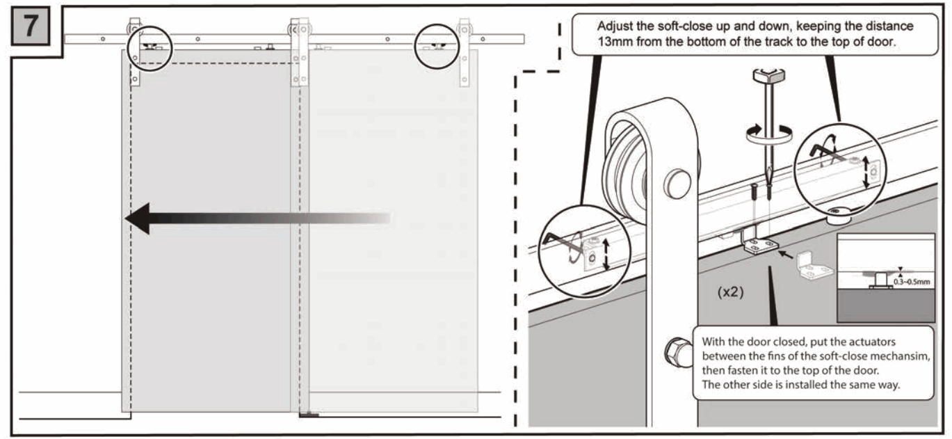 BARN DOOR SDH-DW4-BLK-SC Classic Strap II - 9