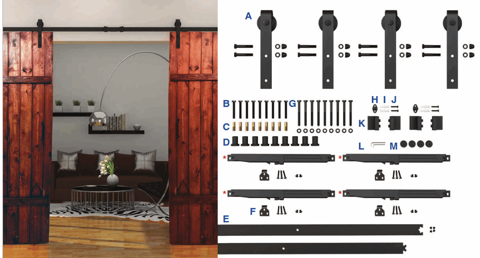 BARN DOOR SDH-DW4-BLK-SC Classic Strap II