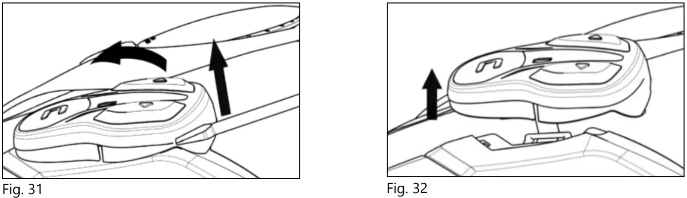 n Com B602 R Series Blue Tooth RCS Motorcycle Helmet - Battery connection 12