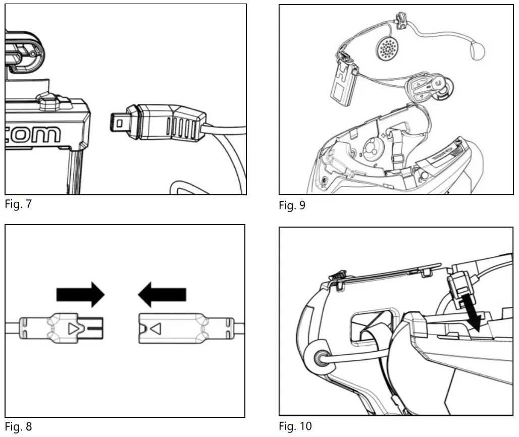 n Com B602 R Series Blue Tooth RCS Motorcycle Helmet - Battery connection 5