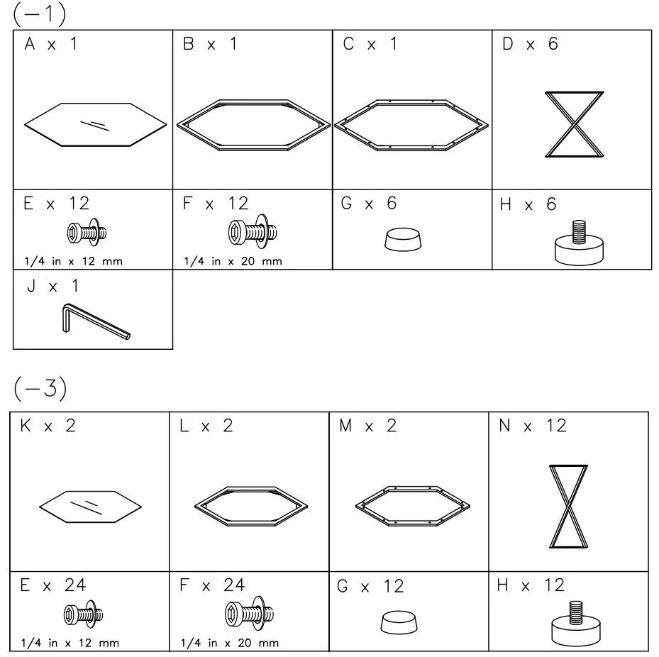 ASHLEY T015-13 Madanere Table Instruction Manual - Parts