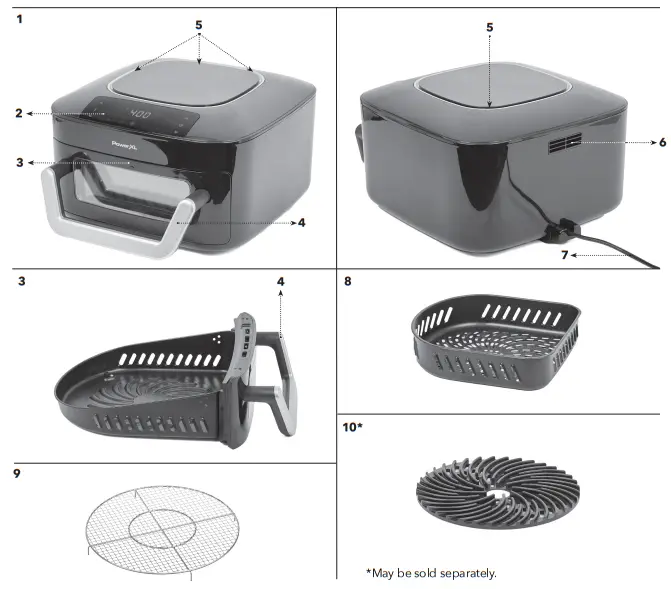 PowerXL LF-50 9 QT Slimline Air Fryer Plus - FIGURE 1