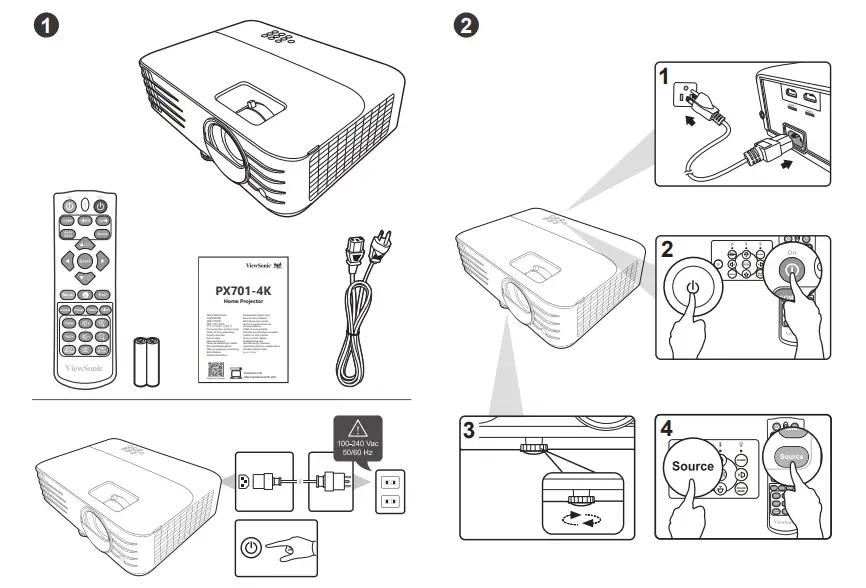 ViewSonic PX701-4K Home Projector - Figrue 1