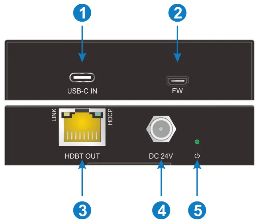 PureLink PT-HDBT-1020C-TX HDBaseT 3.0 USB-C Video and Data Transmitter - Fig 1