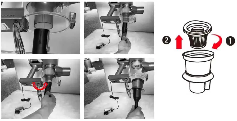 timberk T-VCH-65 Vertical Vacuum Cleaner Instruction Manual - Cleaning of HEPA 13 dust filter