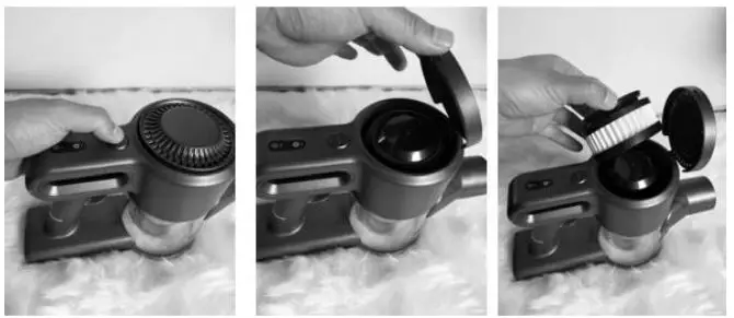 timberk T-VCH-65 Vertical Vacuum Cleaner Instruction Manual - Cleaning the HEPA air outlet filter