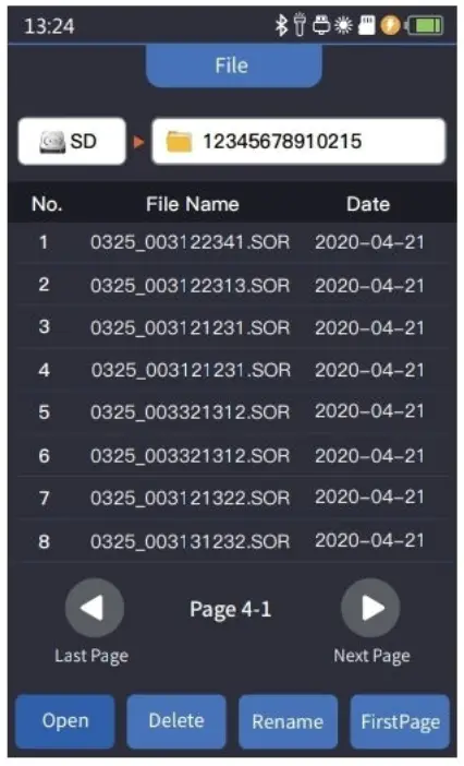 EasySplicer OTDR Optical Time Domain Reflectometer - OTDR FILE OPERATION