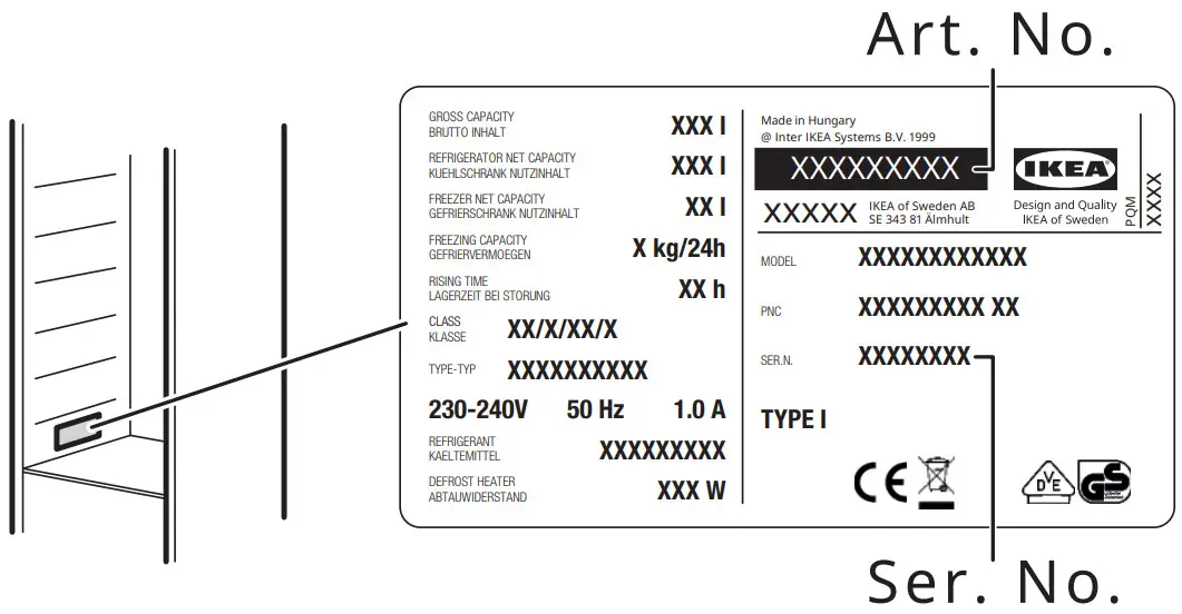 IKEA ISANDE Built in Fridge - Inspection checklist