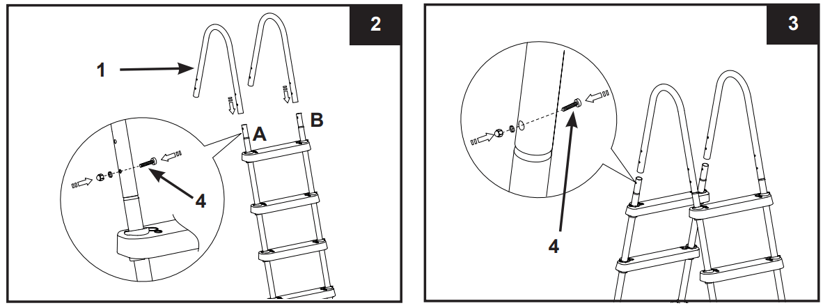 INTEX 330PO Safety Pool Ladder - LADDER SETUP