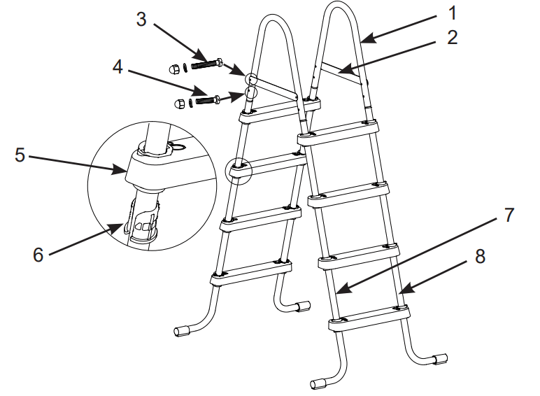INTEX 330PO Safety Pool Ladder - PARTS REFERENCE
