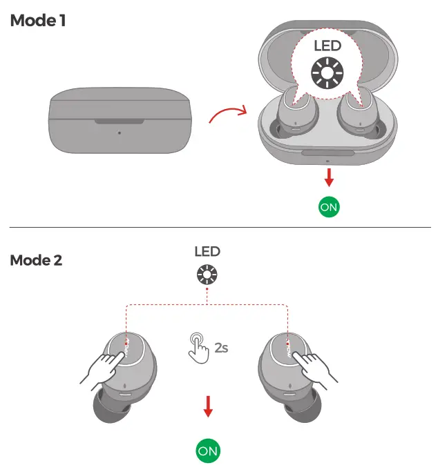 MPOW BH510A MDots True Wireless -- power On
