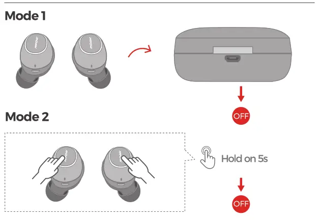 MPOW BH510A MDots True Wireless -- power off