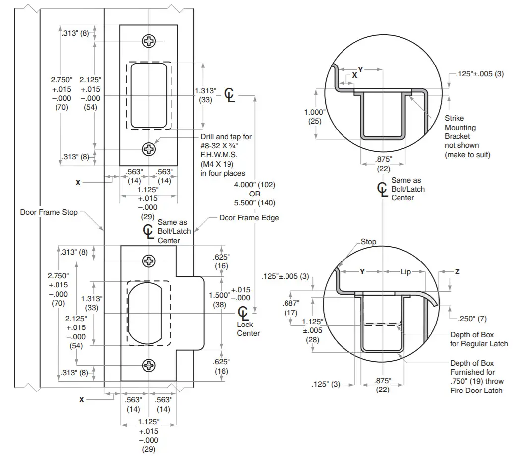 ALLEGION Schlage Strike 10-109 Metal Door -FIGURE 1