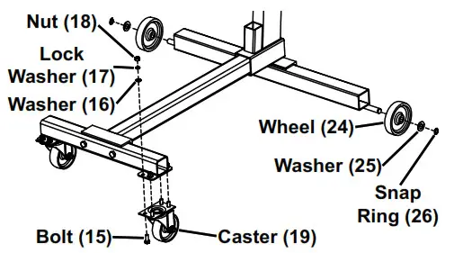PITTSBURGH AUTOMOTIVE 69886 1000LB Engine Stand - Assembly Instructions 3