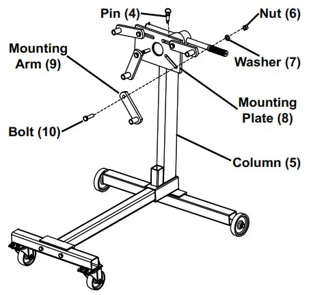 PITTSBURGH AUTOMOTIVE 69886 1000LB Engine Stand - Assembly Instructions 5
