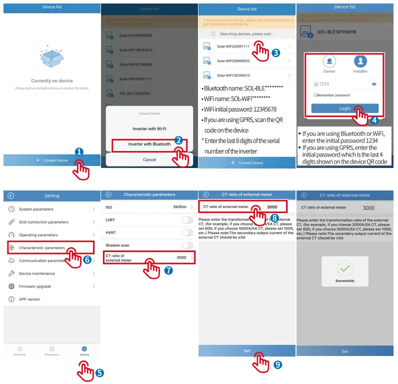 GOODWE GM3000C Smart Electric - setting
