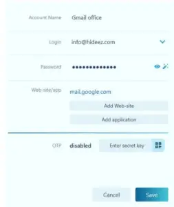 Create an account for sites and applications