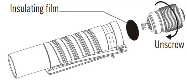 OLIGHT i3T EOS Brass 180 Lumen LED Flashlight- INSULATING FILM
