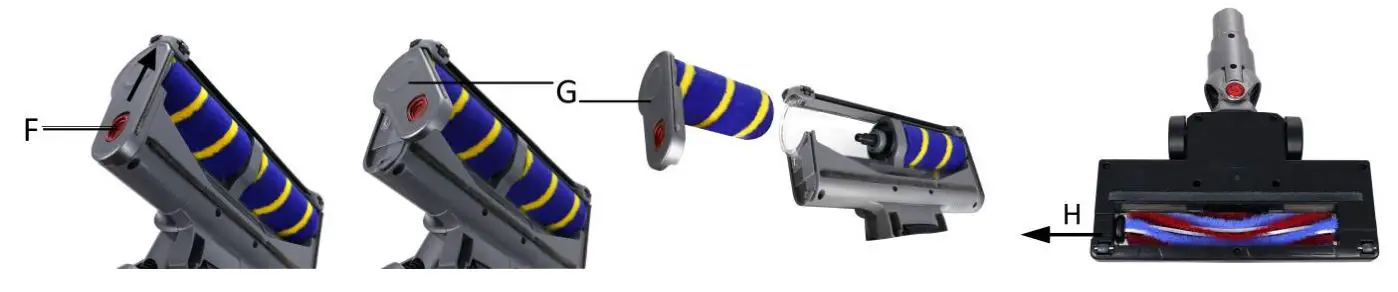 SAUBER UVC-123263.4 Handy Vacuum Cleaner - How to clean the brush rollers